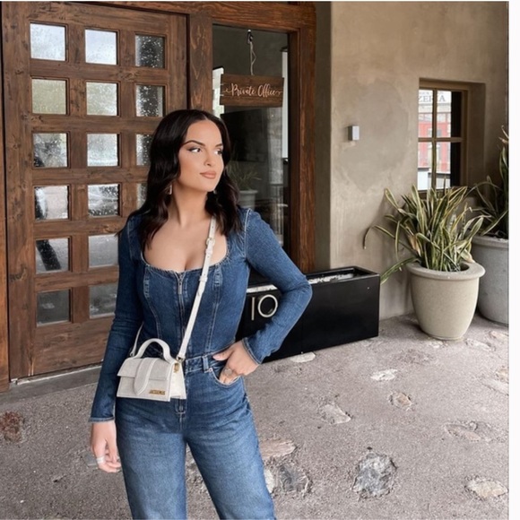 Zara Pants & Jumpsuits Zara Trf Corset Denim Jumpsuit Poshmark